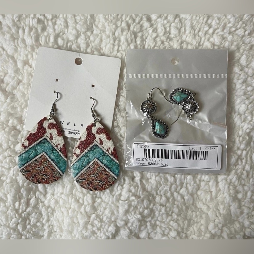 Western Boho Turquoise Earrings Bundle